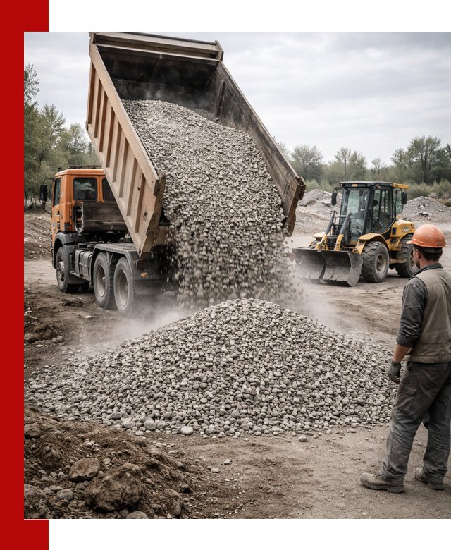 Доставка щебня в Валуйках крупными и мелкими фракциями