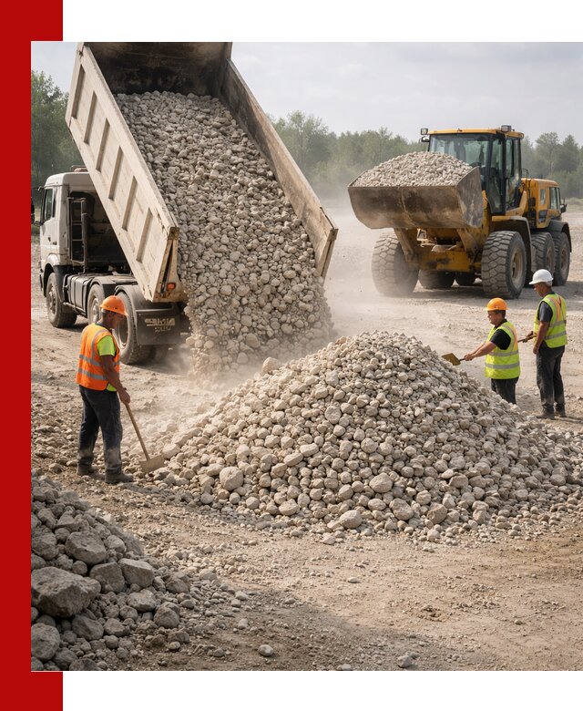 Доставка известнякового щебня фр. 40-70 в Валуйках