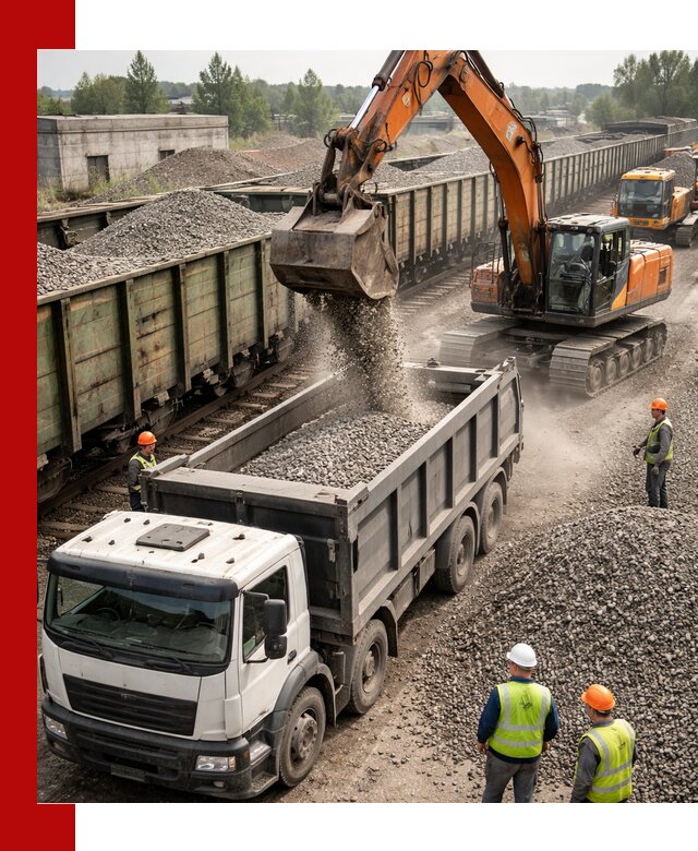 Железнодорожный щебень фракция 25–60 для поставок в Валуйках