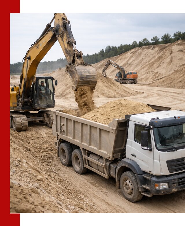 Доставка карьерного песка с самосвалами и разгрузкой в Валуйках