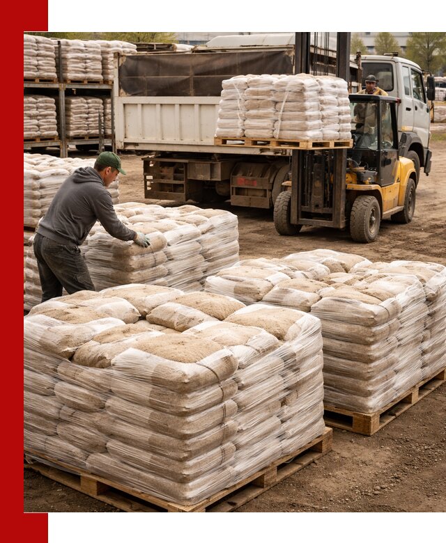 Карьерный песок в мешках с доставкой в Валуйках