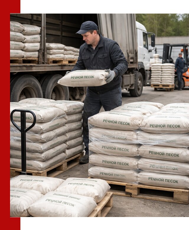 Речной песок в мешках с доставкой в Валуйках