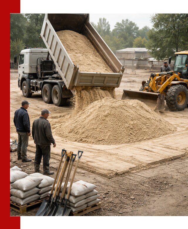 Доставка мытого песка в Валуйках с самосвалами по выгодной цене