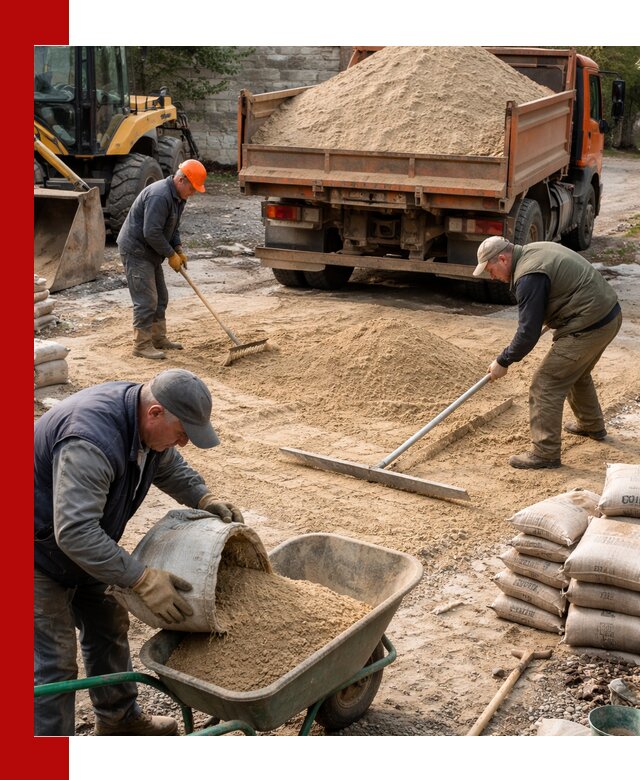 Поставка песка для стяжки в Валуйках с быстрой доставкой