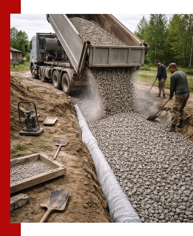 Гравий для дренажа с доставкой в Валуйках качественный и недорогой