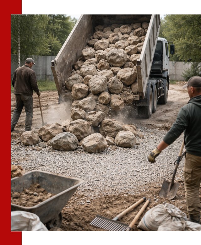Доставка и укладка булыжника в Валуйках