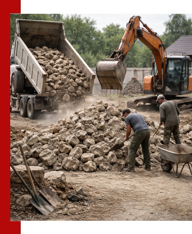 Доставка и разгрузка бутового камня в Валуйках