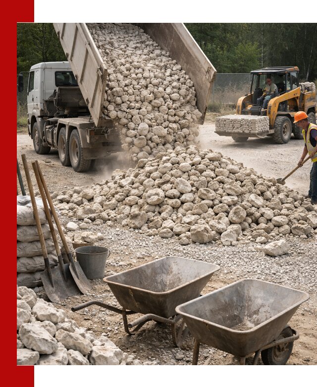 Доставка и продажа бутового известнякового камня в Валуйках