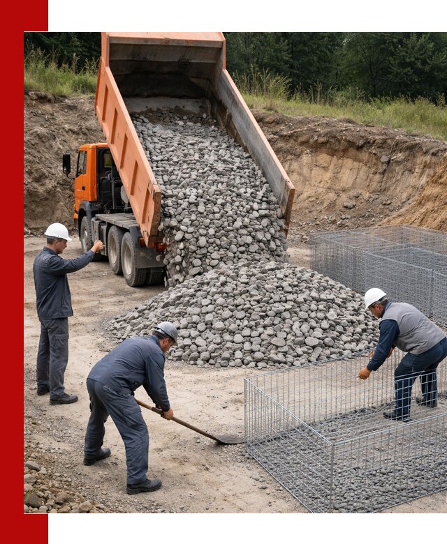 Камень для габионов с доставкой в Валуйках быстро и надёжно