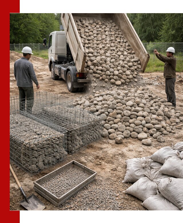 Камень для габионов фракция 70–151 в Валуйках