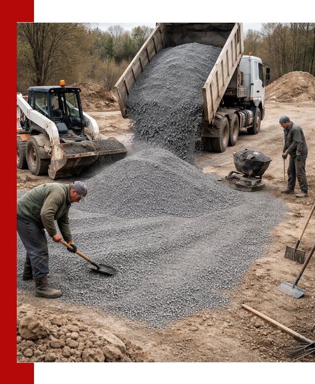 Отсев для подсыпки в Валуйках — доставка и подсыпка на участок