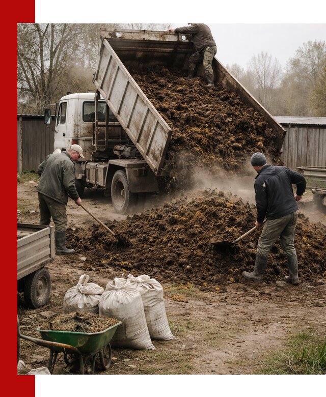 Доставка коровьего навоза самосвалом в Валуйках