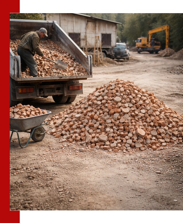 Доставка и подушка из боя кирпича с разгрузкой в Валуйках