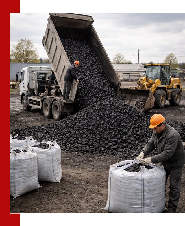 Доставка каменного угля в Валуйках оптом и в розницу