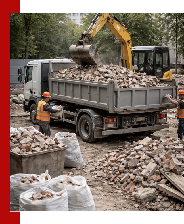 Вывоз строительного мусора в Валуйках с самосвалами и контейнерами