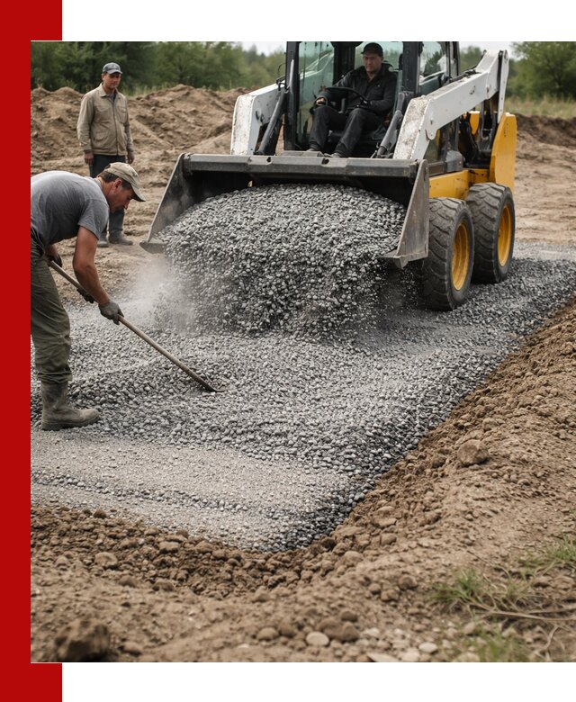 Устройство щебеночной подушки в Валуйках для дорог и фундаментов